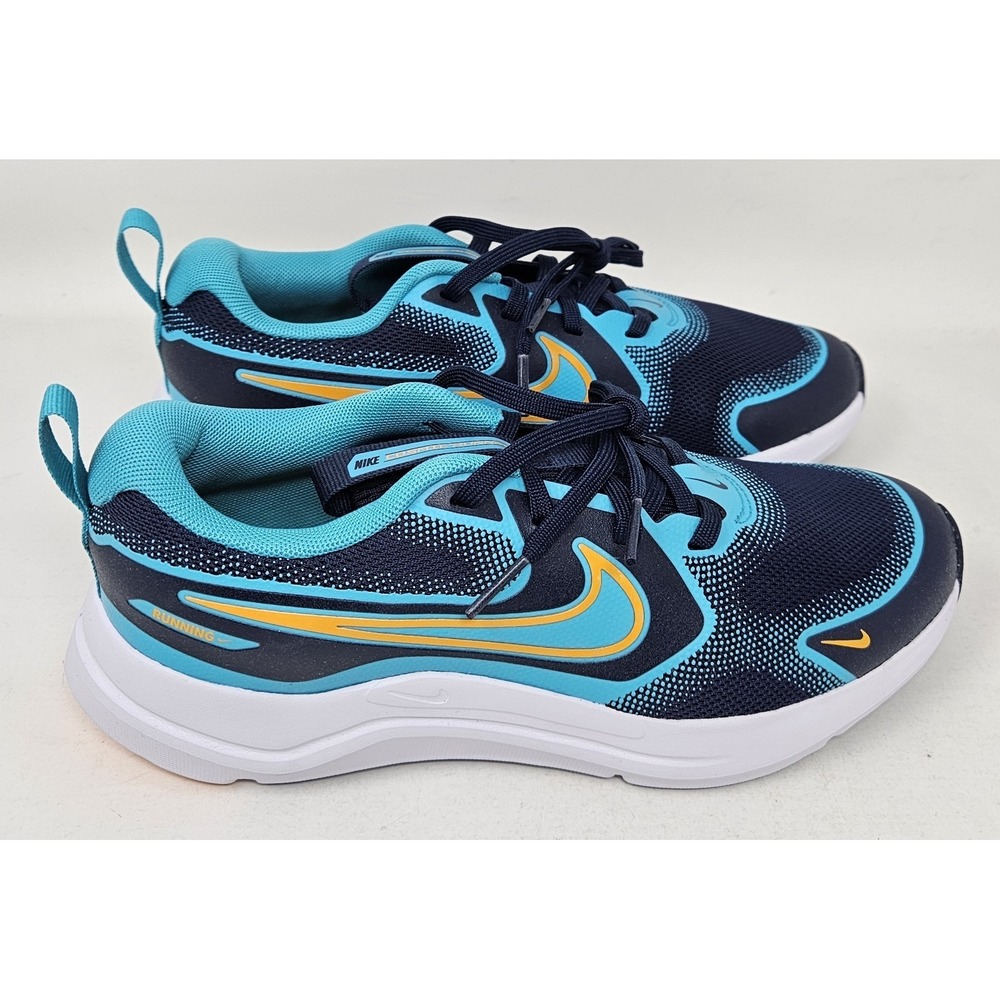 Nike Cosmic Runner Sneakers Midnight Navy/Orange Peel Boys Size 4Y HM4402-4, NEW